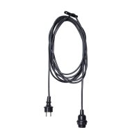 Fassung mit Stecker 5m Schwarz Outdoor E27 inklusive...