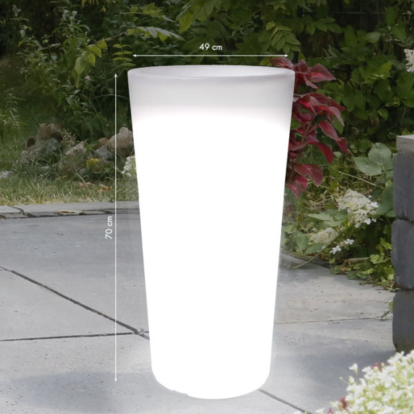 Beleuchteter Blumenkübel / Leuchte "Shining Classic" Größe L LED Warmweiß E27
