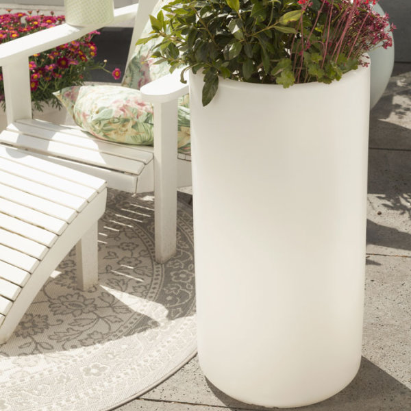 Blumenkübel/Tisch/Kühler beleuchtet "Shining Elegant Pot" XL inkl. LED Warmweiß E27 ohne Holzabdeckplatte