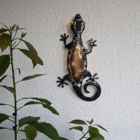 LED Solar-Wanddeko &quot;Gecko&quot; warmwei&szlig; inkl....