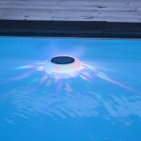 LED Solar-Schwimmlicht + Poolbeleuchtung "Pool-Light" RGB+Warmweiß  inkl. Akku + Sensor