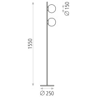 LED Stehleuchte "Kin" mit Schalter 2x5W 830 (Warmweiß) Schwarz