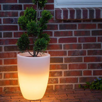Blumenkübel beleuchtet "Shining Curvy Pot" Gartenleuchte Warmweiß + RGB