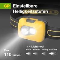 LED Stirnlampe CH42 gelb  inkl. Batterien