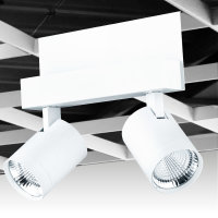 LED Strahler Shopstrahler "Cup R2" 2x23W für Rasterdecken inkl. 3m Zuleitung