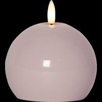 LED Kugelwachskerze "Flamme Shine" 9,5cm Warmweiß inkl. Timerfunktion Rosa Batteriebetrieb