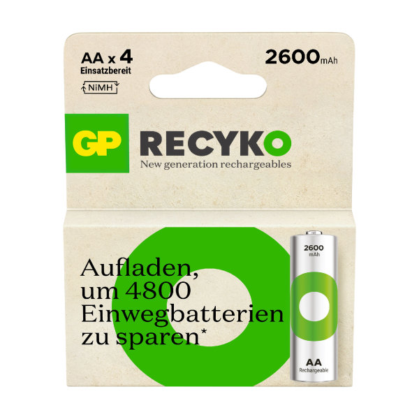 Akku NiMH Mignon HR06 AA 2600 mAh 1,2V 4er Blister