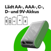 USB Ladegerät GP B631 Universell (für AA, AAA, C, D, 9V Akkus)