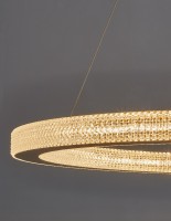 LED Pendelleuchte "Fiore" 80 80W 830 (Warmweiß) Gold gebürstet dimmbar